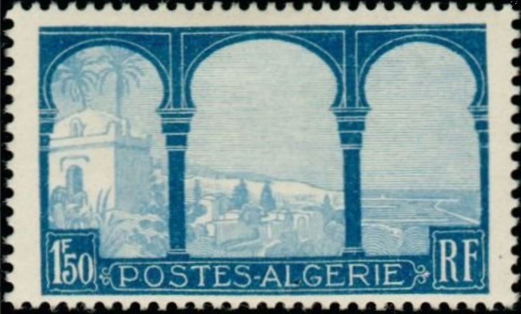 Vue de la mosquée des pêcheurs et de la rade d'Alger