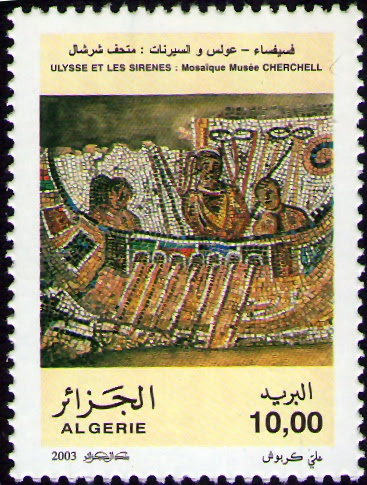 Mosaiques Romaines Ulysse et les sirènes 4° s., Musée de Cherchell
